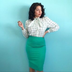 Zara Green Pencil Skirt